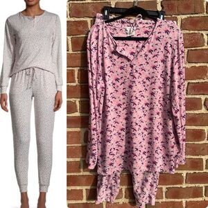 Catherine Malandrino $69  2-Piece floral pink Pajama lounge Set 3X NWT